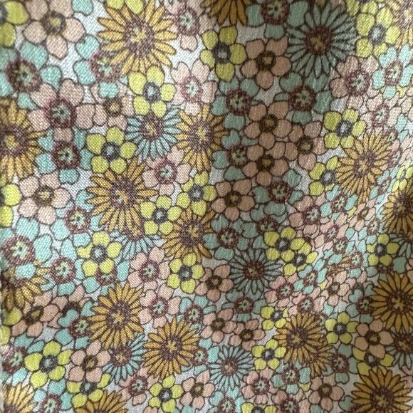 ZARA | Hammered Satin Pastel Floral Mini Dress with Puff Sleeves | Size Small - Picture 3 of 7